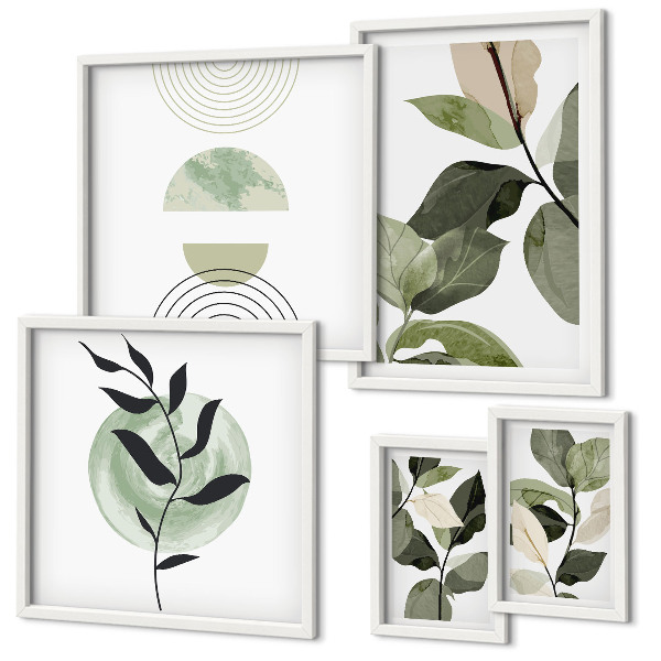 Wanddecoratie compositie Scandinavische plantmotieven