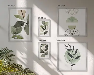Wanddecoratie met plantmotieven scandinavische compositie