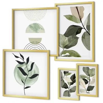 Wanddecoratie met plantmotieven scandinavische compositie