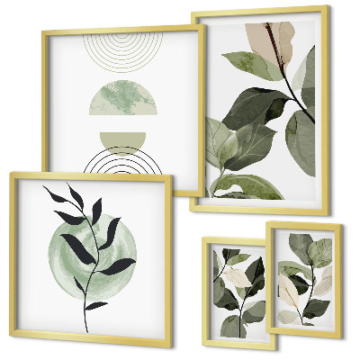 Wanddecoratie compositie Scandinavische plantmotieven