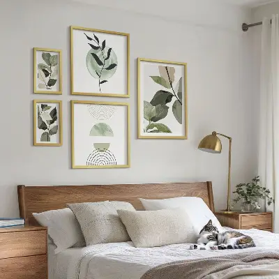 Wanddecoratie met plantmotieven scandinavische compositie