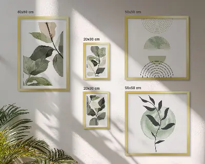 Wanddecoratie met plantmotieven scandinavische compositie