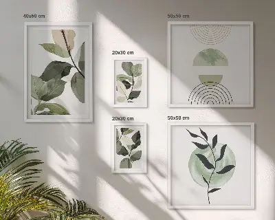 Wanddecoratie met plantmotieven scandinavische compositie
