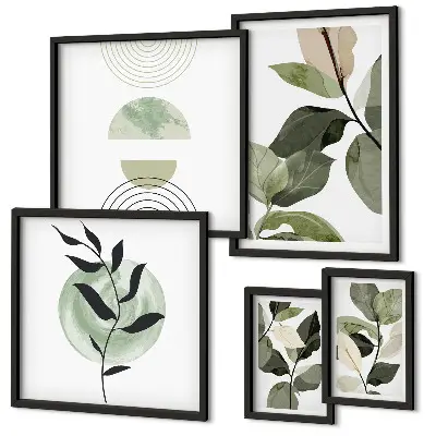 Wanddecoratie met plantmotieven scandinavische compositie