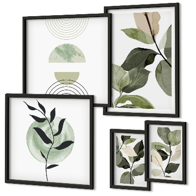 Wanddecoratie compositie Scandinavische plantmotieven