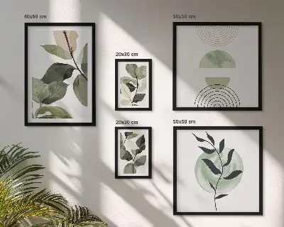 Wanddecoratie met plantmotieven scandinavische compositie