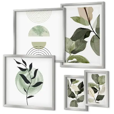 Wanddecoratie met plantmotieven scandinavische compositie
