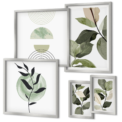Wanddecoratie compositie Scandinavische plantmotieven