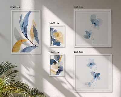 Moderne schilderijen set Plantenmotieven in pastelkleurige interieurs