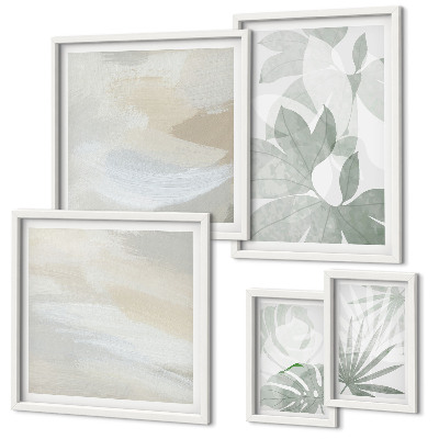 Gallery wall Grijze en witte plantmotieven