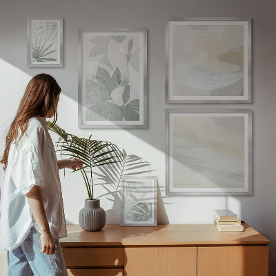 Gallery wall Grijze en witte plantmotieven