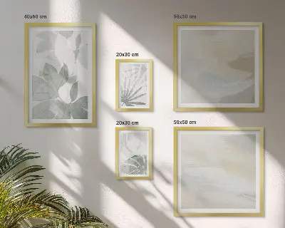 Gallery wall met grijze en witte plantmotieven