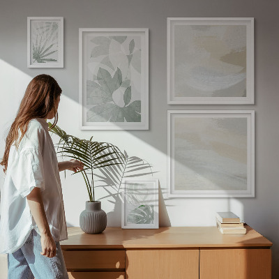 Gallery wall Grijze en witte plantmotieven