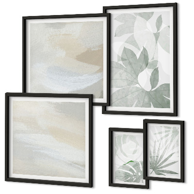 Gallery wall Grijze en witte plantmotieven