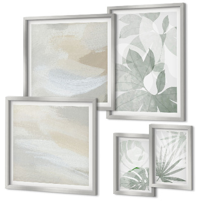 Gallery wall Grijze en witte plantmotieven