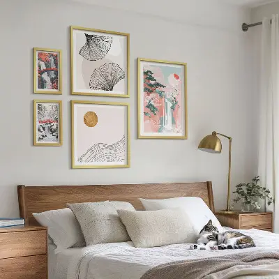Wanddecoratie compositie met watervallandschappen van Japan