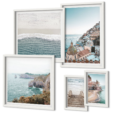Wanddecoratie compositie Landschappen van een kustplaats