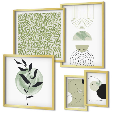 Moderne schilderijen set Abstracte geometrische planten