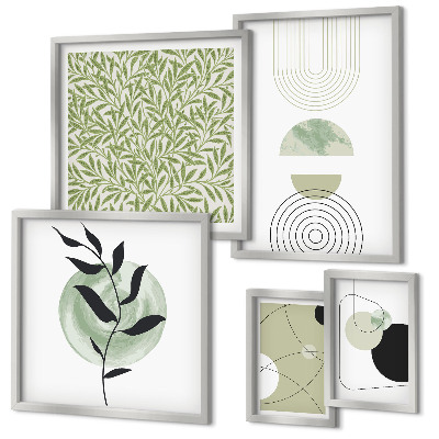 Moderne schilderijen set Abstracte geometrische planten