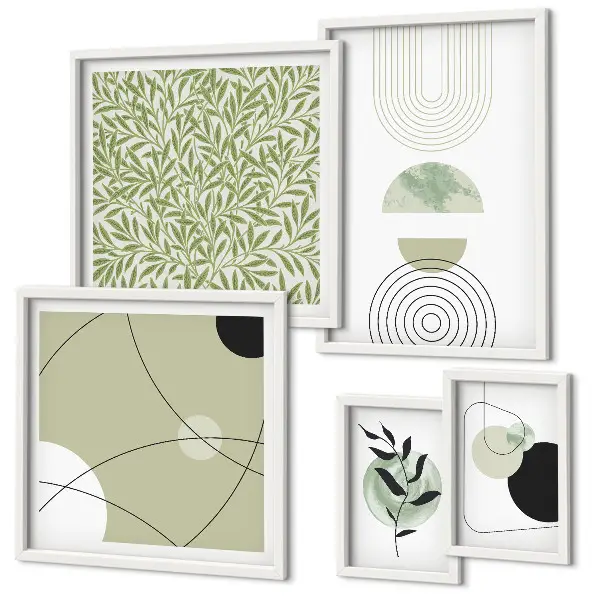 Gallery wall met abstracte plantvormen