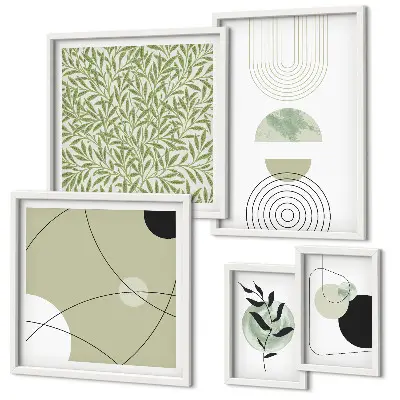 Gallery wall met abstracte plantvormen
