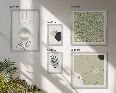 Gallery wall met abstracte plantvormen