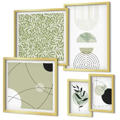 Gallery wall met abstracte plantvormen