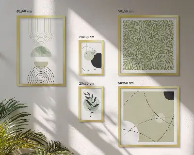 Gallery wall met abstracte plantvormen