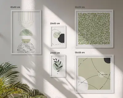 Gallery wall met abstracte plantvormen
