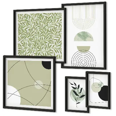Gallery wall met abstracte plantvormen