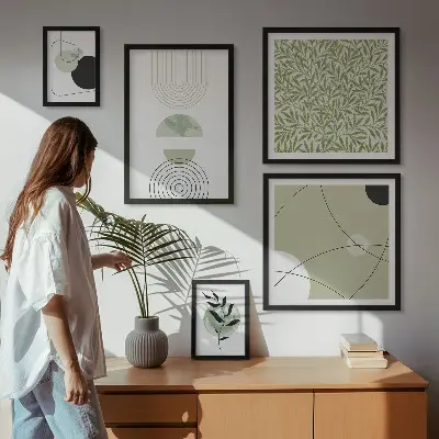 Gallery wall met abstracte plantvormen