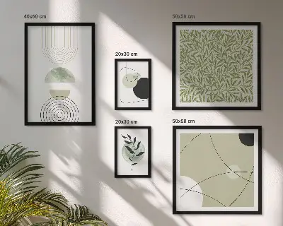 Gallery wall met abstracte plantvormen