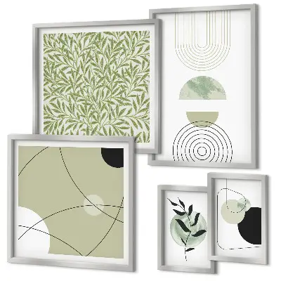 Gallery wall met abstracte plantvormen