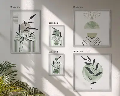 Wanddecoratie met planten stijlvolle compositie van plantafbeeldingen