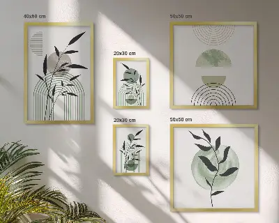 Wanddecoratie met planten stijlvolle compositie van plantafbeeldingen