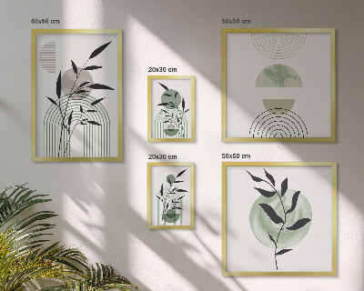 Wanddecoratie compositie Stijlvolle plantafbeeldingen