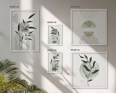 Wanddecoratie met planten stijlvolle compositie van plantafbeeldingen