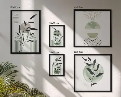 Wanddecoratie met planten stijlvolle compositie van plantafbeeldingen