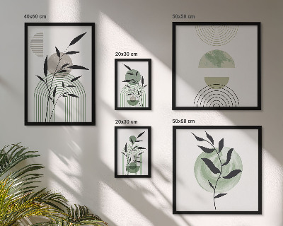 Wanddecoratie compositie Stijlvolle plantafbeeldingen