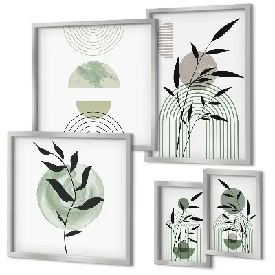 Wanddecoratie met planten stijlvolle compositie van plantafbeeldingen