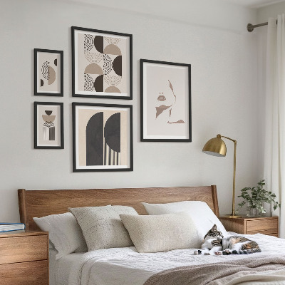 Moderne schilderijen set Stijlvolle geometrische portretten