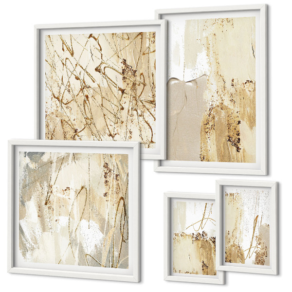Wanddecoratie compositie Abstracte moderne texturen