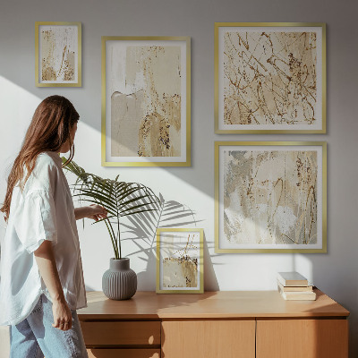 Wanddecoratie compositie Abstracte moderne texturen