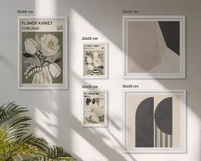 Stijlvolle bloemarrangementen galerijwand