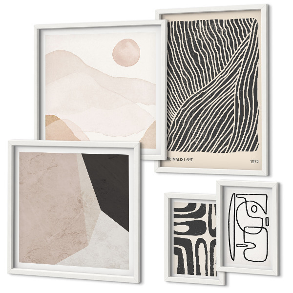 Wanddecoratie compositie Minimalistische aardpatronen abstract