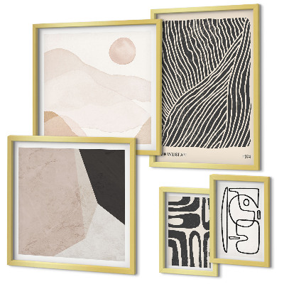 Wanddecoratie compositie Minimalistische aardpatronen abstract