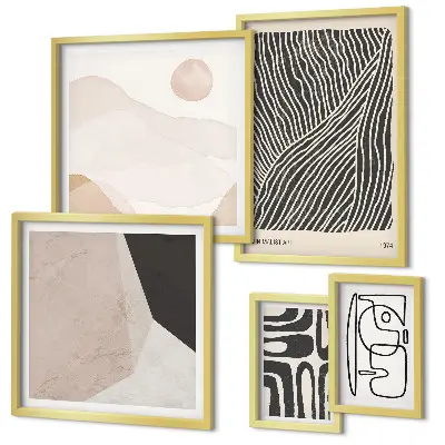 Wanddecoratie compositie minimalistische abstracte aardpatronen