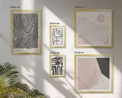 Wanddecoratie compositie minimalistische abstracte aardpatronen