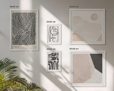 Wanddecoratie compositie minimalistische abstracte aardpatronen