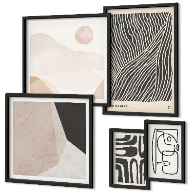 Wanddecoratie compositie Minimalistische aardpatronen abstract